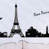 Bonjour Paris - Hemu Wall Decals Stickers Appliques Home Decor 12.6 BY 23.6 Inches