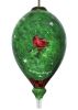 Woodland Plaid Santa Hand Painted Glass Hanging Ornament