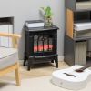 HOMCOM Electric Fireplace Heater, Freestanding Fireplace Stove with Realistic Flames Overheating Protection 750W/1500W, Black