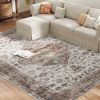 8x10 Area Rug, Vintage Machine Washable Rug, Non-Slip Floor Carpet for Living Room, Bedroom, Dining Room, Tan
