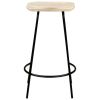 Bar Stool Set of 4 Bleached wood, Black Solid mango wood, Iron