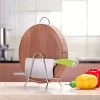 1pc Stainless Steel Cutting Board Storage Rack; Chopping Board Pot Cover Rack; Utensils Storage Rack; Knife Plate Rack; Pot Cover Rack; Home Kitchen