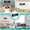 15.7in LED Digital Wall Clock with Remote Control 10 Level Brightness 3 Alarm Settings 12/24Hr Format Timing Countdown Temperature Calendar Display D