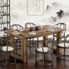 Dining table, rectangular dining table, kitchen dining table, with a sturdy wooden square base