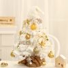 Tabletop Christmas Tree Small Mini Christmas Tree for Table Top;  Artificial Snow Flocked with Xmas Ornaments;  Gold Christmas Decorations for Home O