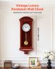 VEVOR Grandfather Clock, 26.7 in Classic Vintage Pendulum Clock, Pine Wood & MDF Wall Clocks with Quartz Movement and Quiet Design, for Living Room,
