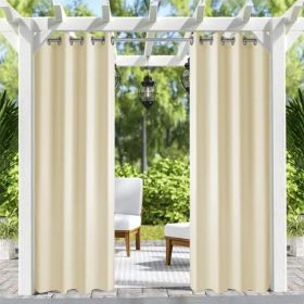 Outdoor Patio Curtain Grommets 50x10inch Ivory