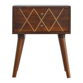 Geo Brass Inlay Nightstand