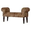Leopard Print Velvet Bench