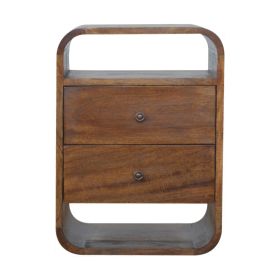 Chestnut Curve 2 Drawer nightstand