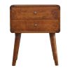 Curved Chestnut nightstand