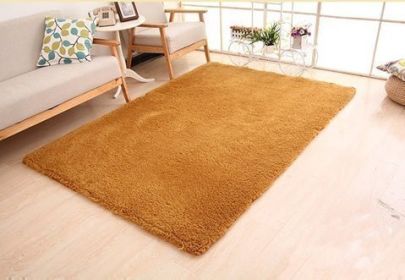Living Room Rug Area Solid Carpet Fluffy Soft Home Decor White Plush Carpet Bedroom Carpet Kitchen Floor Mats White Rug Tapete (Color: Khaki, size: 50X80Cm)