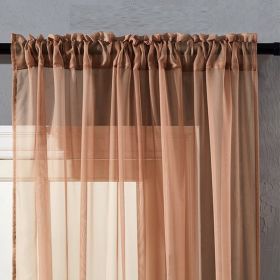 Modern And Simple Pure Color Cotton And Linen Window Screen (Color: Brown, size: 150X250Cm)