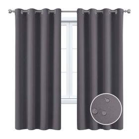 Full Blackout Hot Sale Curtain With Black Lining On The Back (Color: Grey, size: 91X137Cm)
