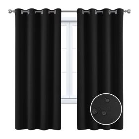 Full Blackout Hot Sale Curtain With Black Lining On The Back (Color: Black, size: 91X137Cm)