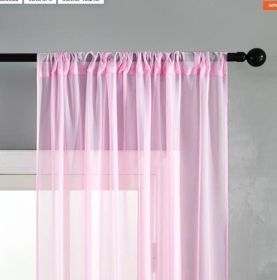 Modern And Simple Pure Color Cotton And Linen Window Screen (Color: Pink, size: 100X130Cm)