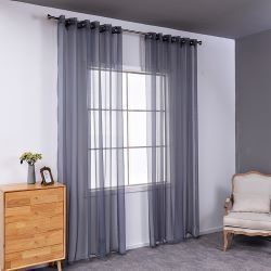 Modern And Simple Pure Color Cotton And Linen Window Screen (Color: dark grey, size: 150X250Cm)