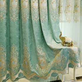 Bedroom Full Blackout Curtains Green New (Color: Green Cloth, size: 1Mpunching Processing)