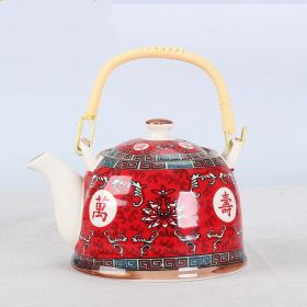 Old-fashioned cool kettle, tea ceremony, tea cup, tea maker, tea cup (Color: Red)