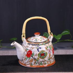 Old-fashioned cool kettle, tea ceremony, tea cup, tea maker, tea cup (Color: Flowers And Birds)