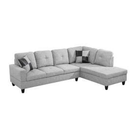 Pickup Only--Grey Linen 3-Piece Couch Living Room Sofa Set (Option: F118B.C.S)