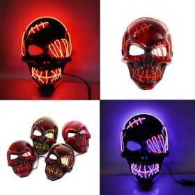Halloween Mask Glowing With Blood El Skull Led Mask Dance Party Hip-hop Dance Disco Cold Light Mask (Color: Green)
