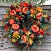 Fall Peony and Pumpkin Wreath, Autumn Year Round Wreaths for Front Door, Artificial Fall Wreath, Halloween Wreath, Thanksgiving Wreath, Maple Leaf Be