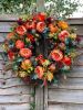 Fall Peony and Pumpkin Wreath, Autumn Year Round Wreaths for Front Door, Artificial Fall Wreath, Halloween Wreath, Thanksgiving Wreath, Maple Leaf Be