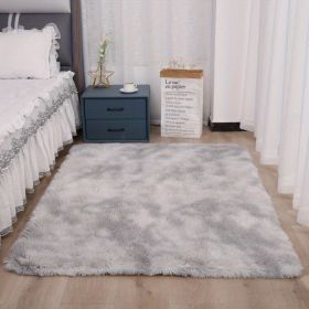 1pc, Ultra Soft Tie-Dyed Shaggy Area Rug for Bedroom, Living Room, and Home Decor - Fluffy, Fuzzy, and Plush Furry Carpet - 47.24 x 62.99 (Color: Tie-dye Light Gray, size: 47.24*62.99inch)
