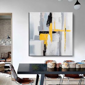 Hand Painted Oil Paintings Black and white gold Modern Abstract Oil Paintings On Canvas Wall Art Decorative Picture Living Room Hallway Bedroom Luxur (style: 01, size: 70x70cm)