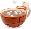 The Mug with a Hoop | Ceramic Coffee & Hot Chocolate Mug;  Cereal;  Soup Bowl | 16OZ Cup | Best Novelty Gift Idea for Coaches;  Dad;  Mom;  Kids;  Bi