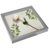 Square Shadow Box Picture Frame Linen Background Real Glass Front for Memorabilia;  Scrapbooking;  Keepsake;  12x1