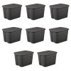Large Storage Bin, 18 Gallon Plastic Storage Container with Snap-on Lid, 8 Pack