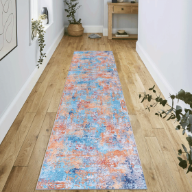 LOOM & LUXE 2'6''x10' Runner, Washable Rug, Low-Pile, Non-Slip, Non-Shedding, Foldable, Kid & Pet Friendly - Area Rugs for living room, bedroom, kitc (Color: as Pic)