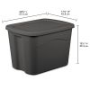Large Storage Bin, 18 Gallon Plastic Storage Container with Snap-on Lid, 8 Pack