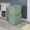 Large Storage Bin, 18 Gallon Plastic Storage Container with Snap-on Lid, 8 Pack