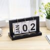 1pc, Classic Standing Flip Calendar Wooden Perpetual Calendar, Retro Wood Flip Desk Calendar For Home Office Daily Use Desk