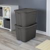 Large Storage Bin, 18 Gallon Plastic Storage Container with Snap-on Lid, 8 Pack