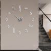 Large Modern Art Deco Wall Clock Silent Acrylic Unique Decorative Wall Clocks for Living Room Bedroom Home Office Hotel Classroom (Black)