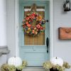 Fall Peony and Pumpkin Wreath, Autumn Year Round Wreaths for Front Door, Artificial Fall Wreath, Halloween Wreath, Thanksgiving Wreath, Maple Leaf Be